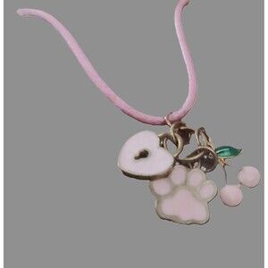 Pink Rope Necklace with Cute Charms